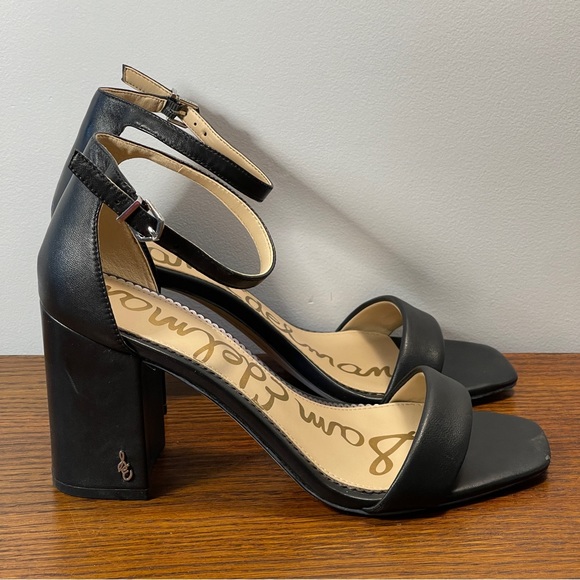 Sam Edelman Daniella Block Heel Sandal, Black Leather - Picture 7 of 14